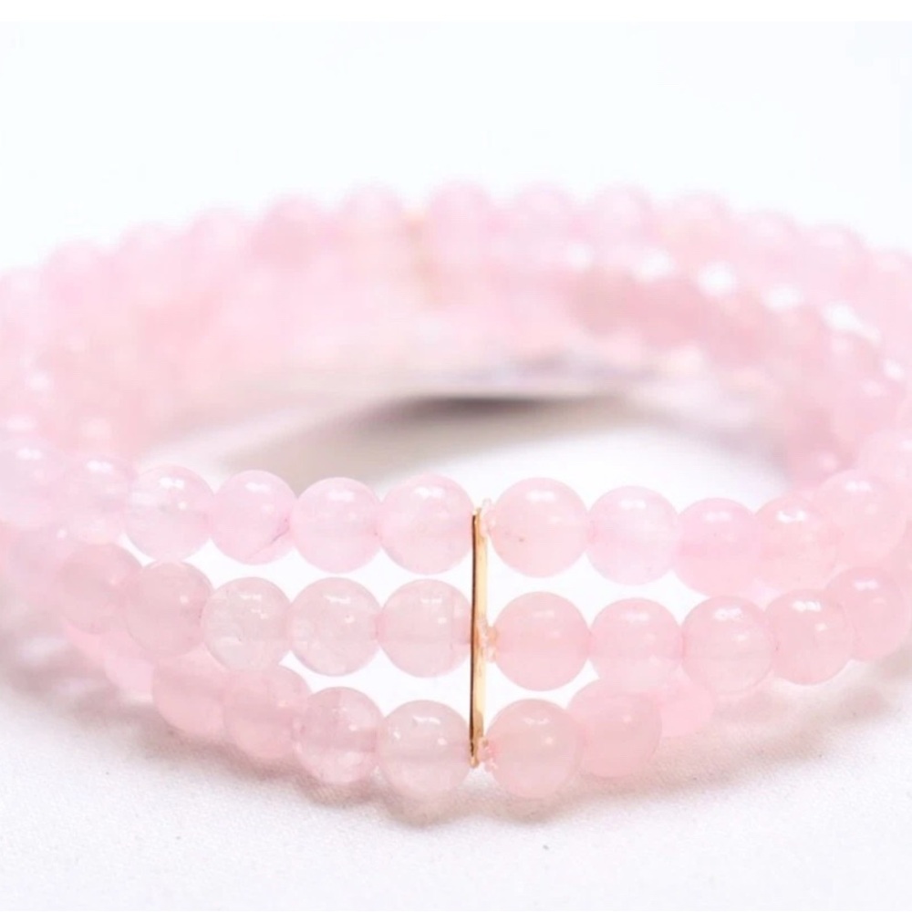 Aqua Pink Quartz Wrap Bracelet